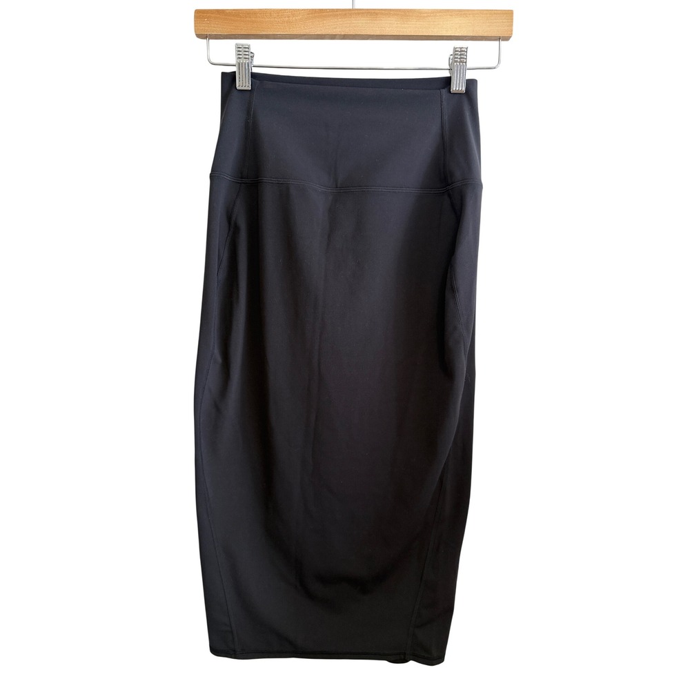 Lululemon Align High Rise Midi Skirt Black Womens 6 Nulu Soft Fabric Minimalist